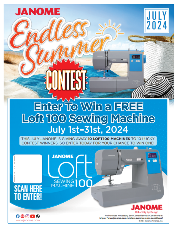 Janome July Raffle--Enter at Quilt Lizzy Ayden store